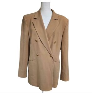 JOSEPHINE CHAUS Tan wool Long blazer Jacket. Size 8
